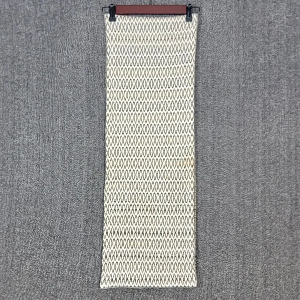 Food Network Table Runner White Beige Brown Geometric 100% Cotton 67